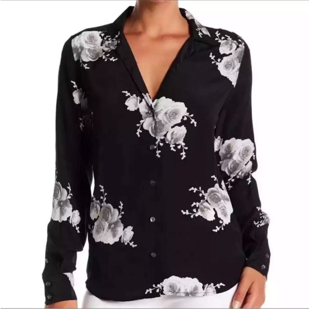 Equipment Reese Floral Silk Button Up Blouse Size small